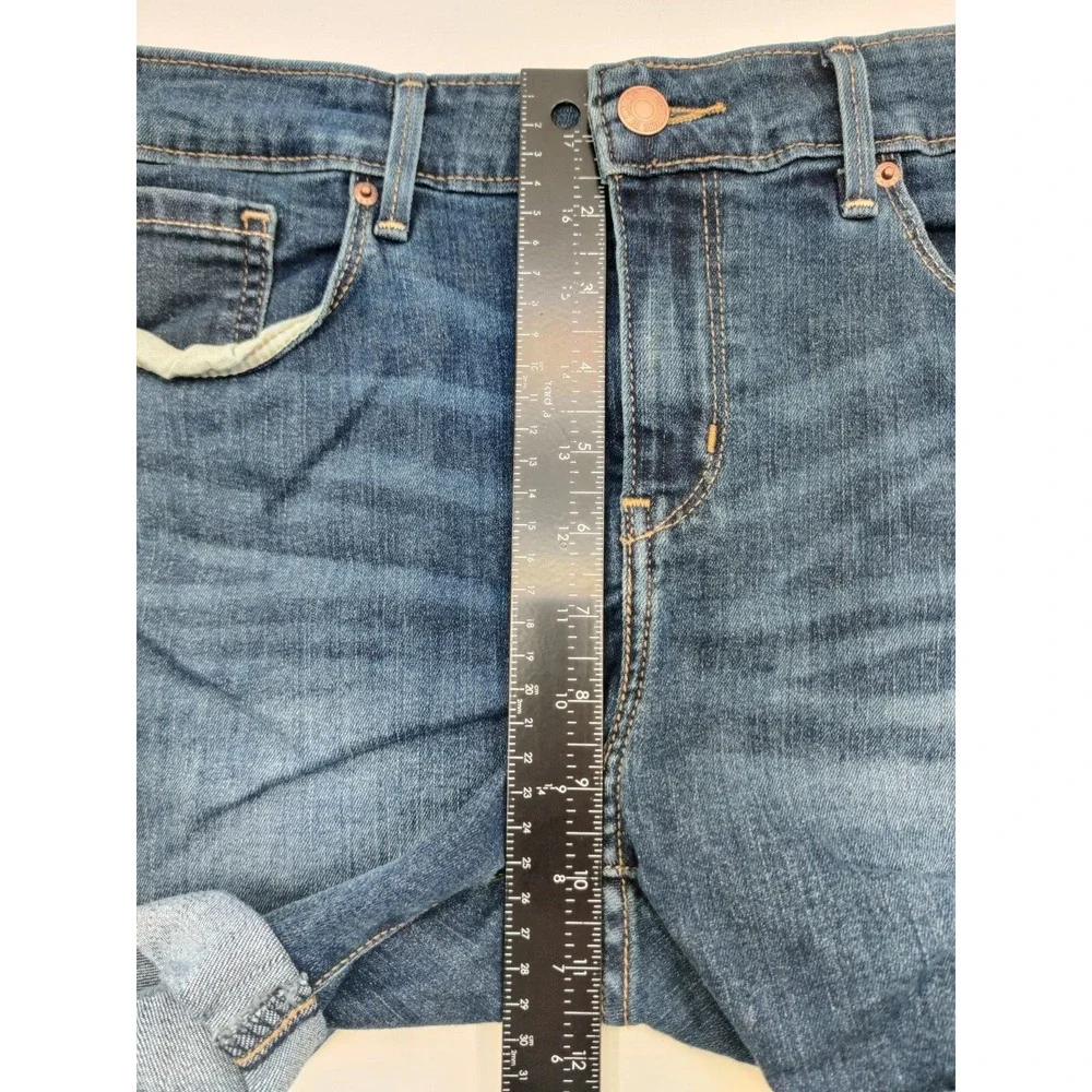 Signature by Levi Strauss Womens Mid Rise Denim Shorts Blue Cuffed Size 10 W30